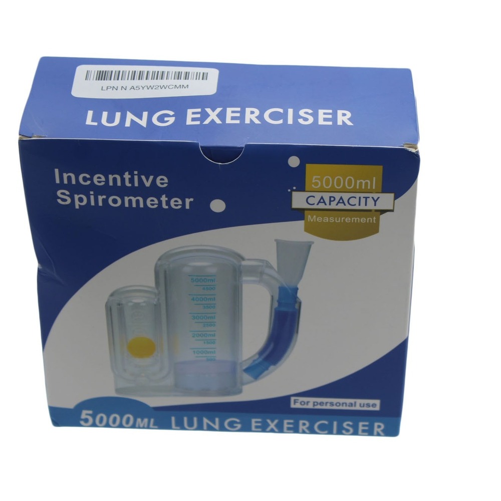 Incentive Spirometer Lung Exerciser 5000ml Capacity Deep Breathing Trainer